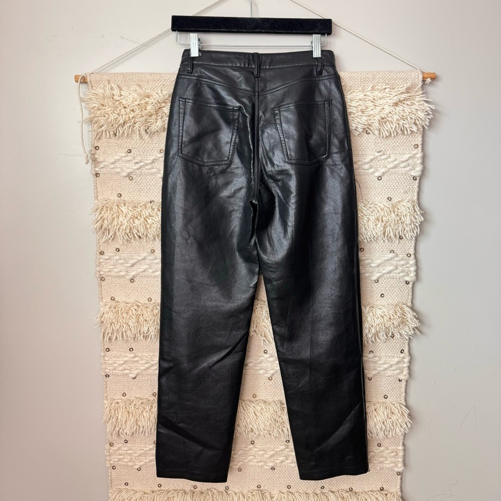 Wilfred Black Vegan Leather Straight Leg Pants Size 2 - Picture 7 of 8